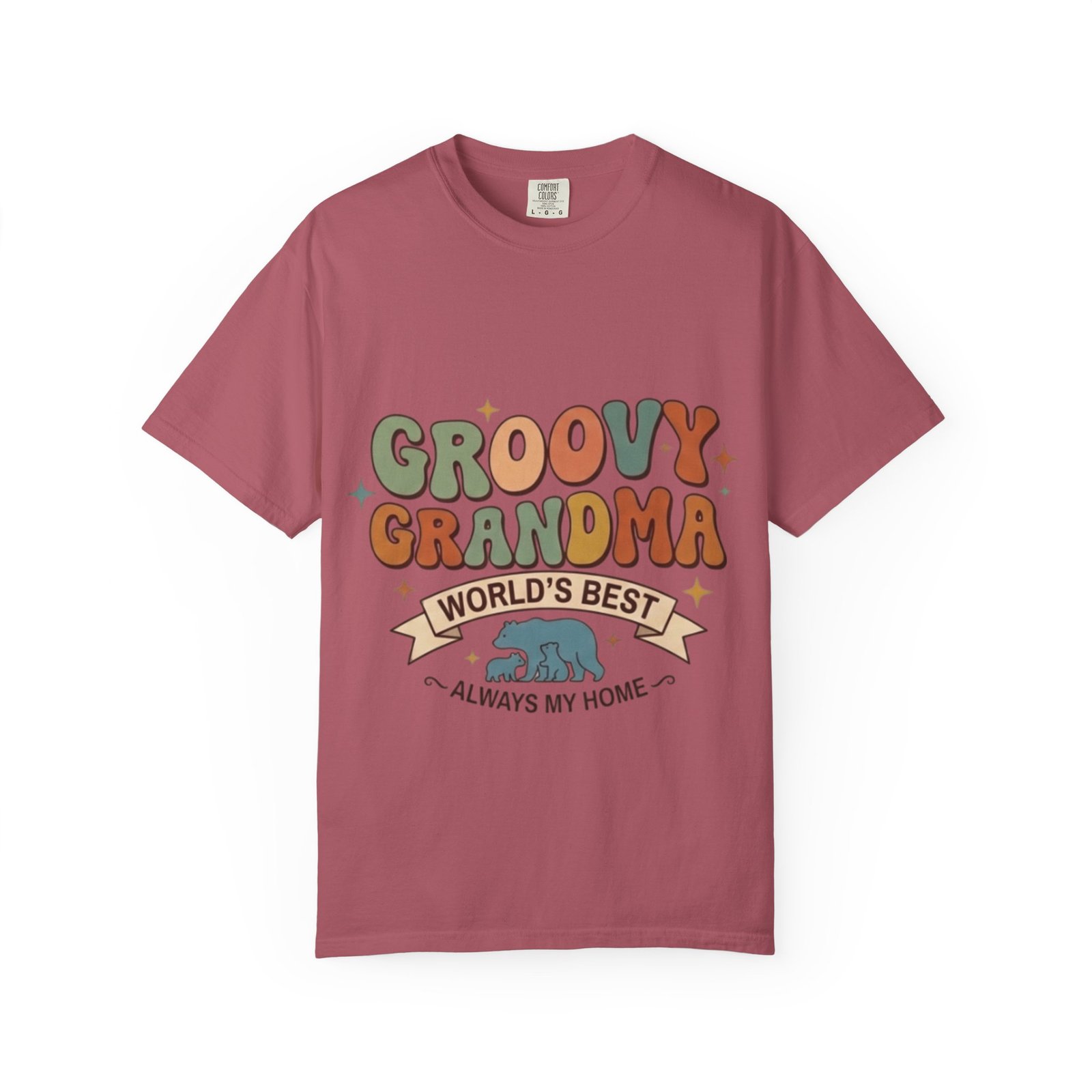 Groovy Grandma graphic T-shirt | Retro hippie typography, bear illustration - Image 17