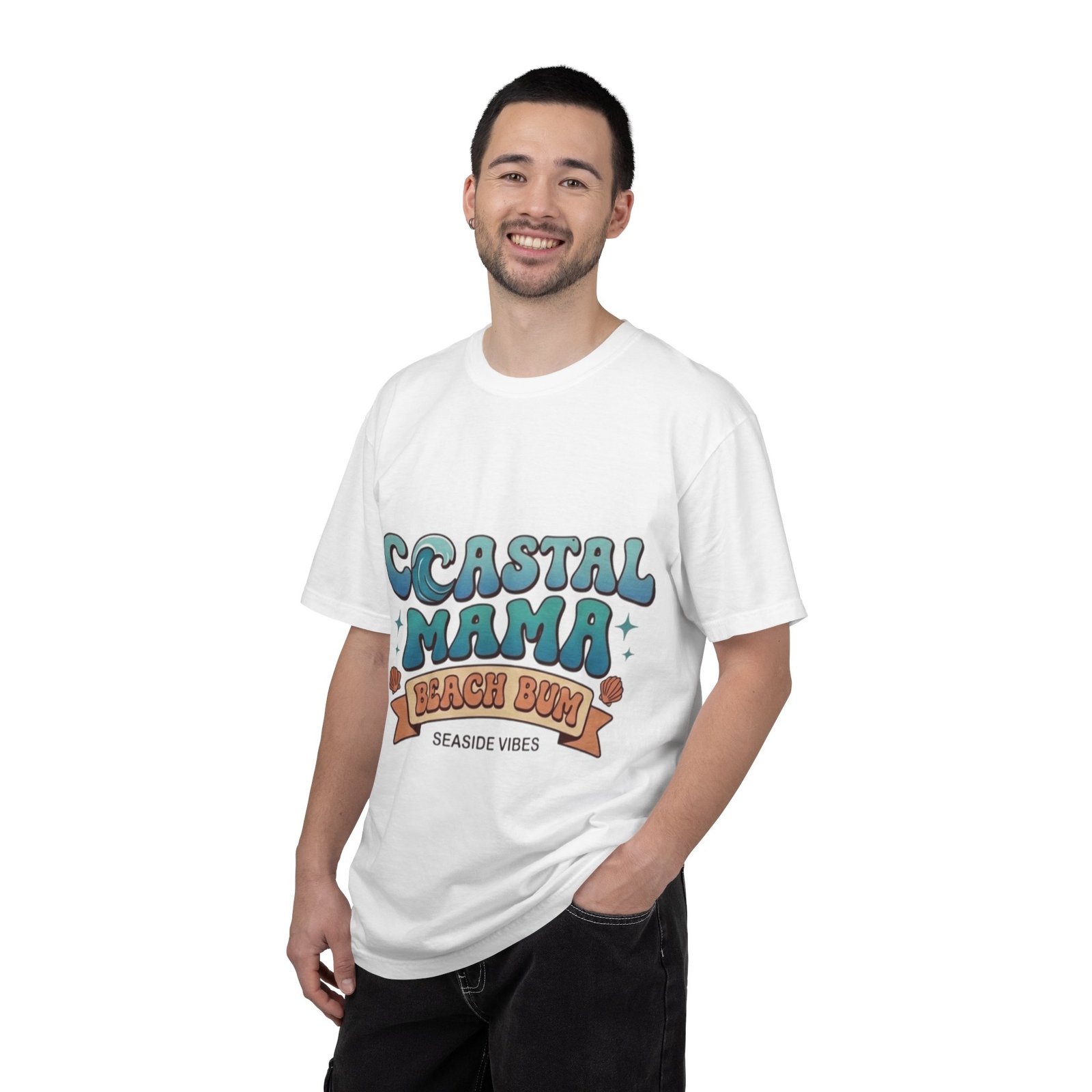 Coastal Mama Beach Bum T-shirt | Seaside Vibes Graphic Tee - Image 4