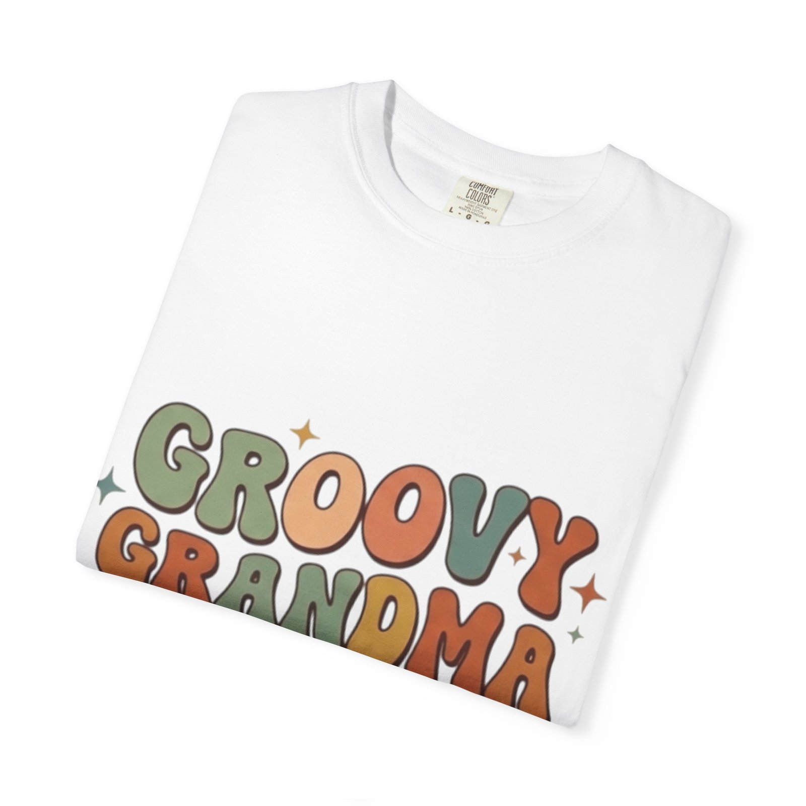 Groovy Grandma graphic T-shirt | Retro hippie typography, bear illustration - Image 3
