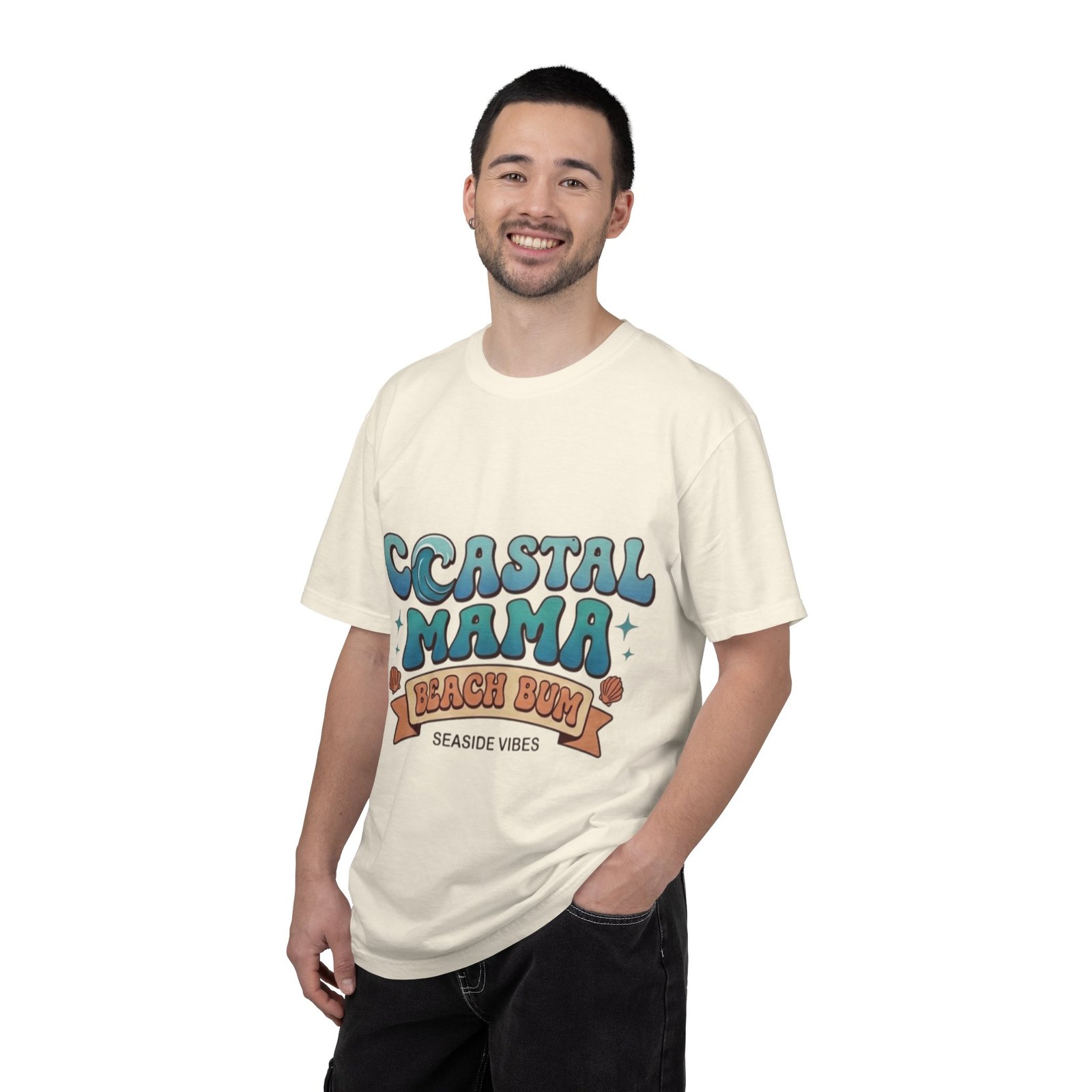 Coastal Mama Beach Bum T-shirt | Seaside Vibes Graphic Tee - Image 8