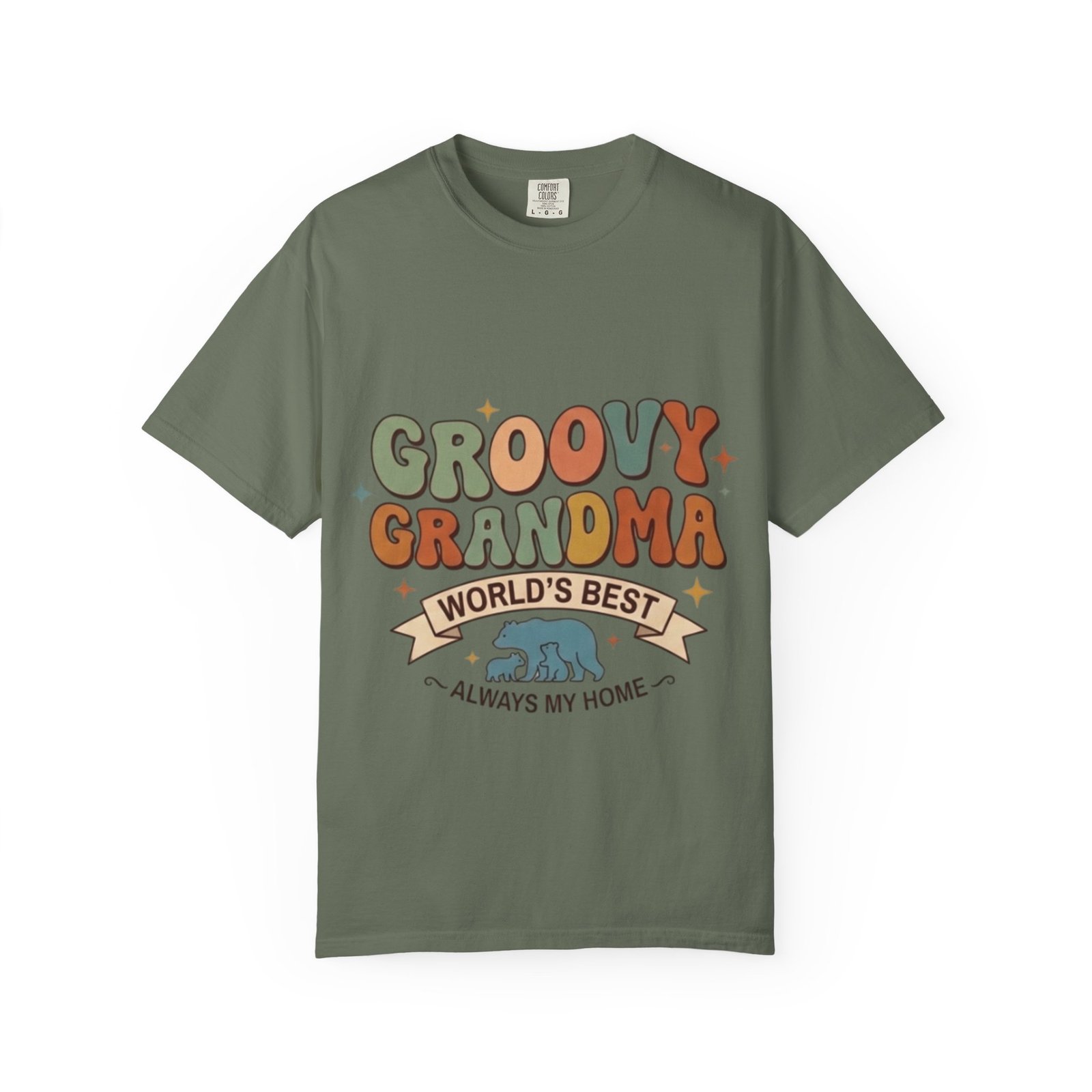 Groovy Grandma graphic T-shirt | Retro hippie typography, bear illustration - Image 13